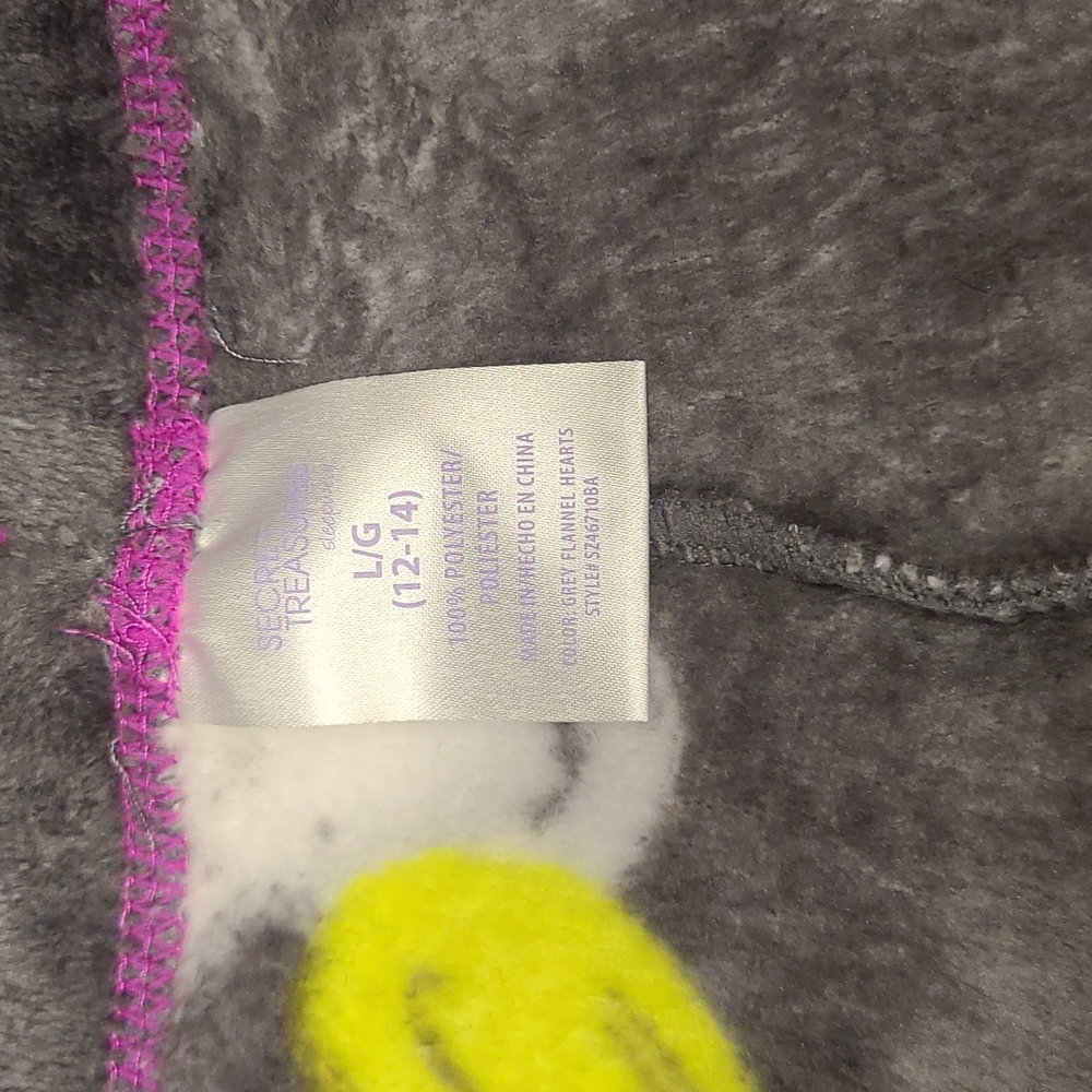 Fleece Pajama Pants with Bright Colorful Hearts - Picture 3 of 3